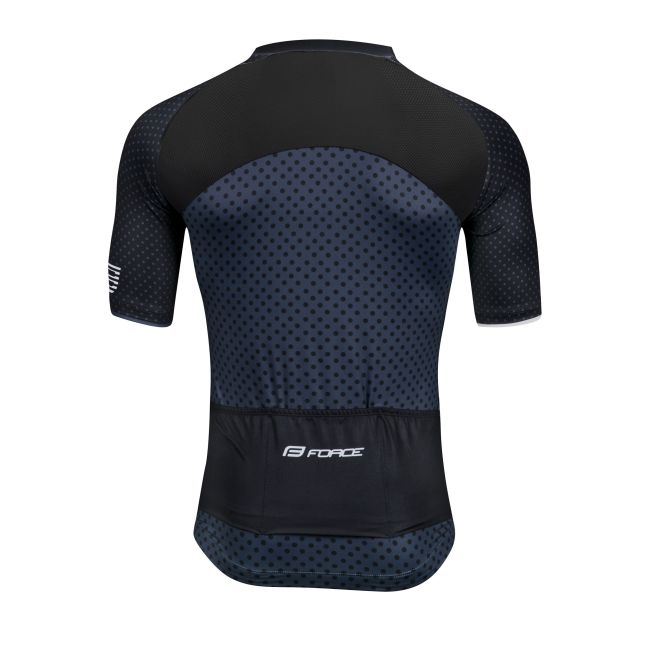 Force - Bluza ciclism maneci scurte Points - negru bleumarin