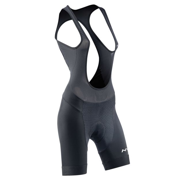 Northwave - pantaloni ciclism scurti pentru femei, cu bretele Active Gel bibshorts - negru