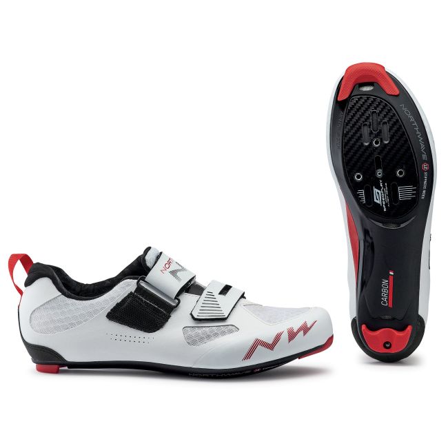 Northwave Tribute 2 Carbon - pantofi pentru ciclism sosea si triatlon - alb negru rosu