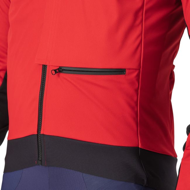 Castelli - Jacheta ciclism vreme rece sau iarna,  Alpha Doppio RoS Jacket - rosu negru
