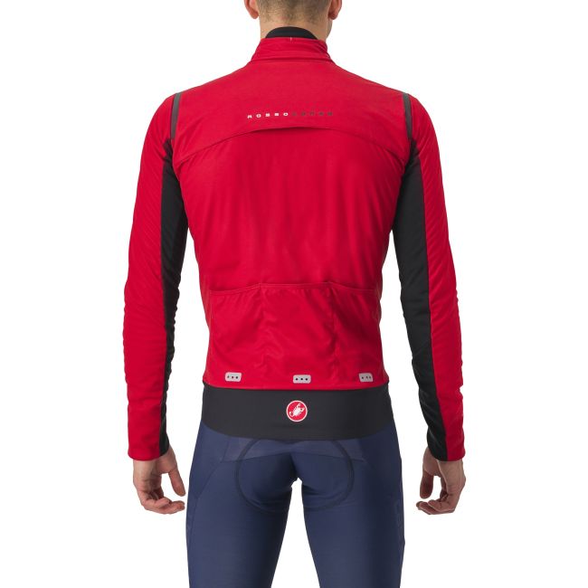 Castelli - Jacheta ciclism vreme rece sau iarna,  Alpha Doppio RoS Jacket - rosu negru