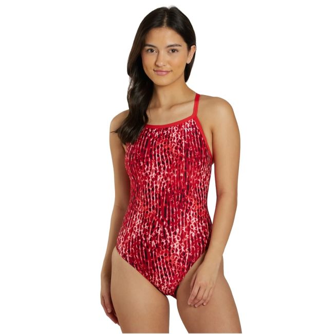 TYR - costum baie intreg pentru femei - Atolla Diamondfit - rosu multicolor