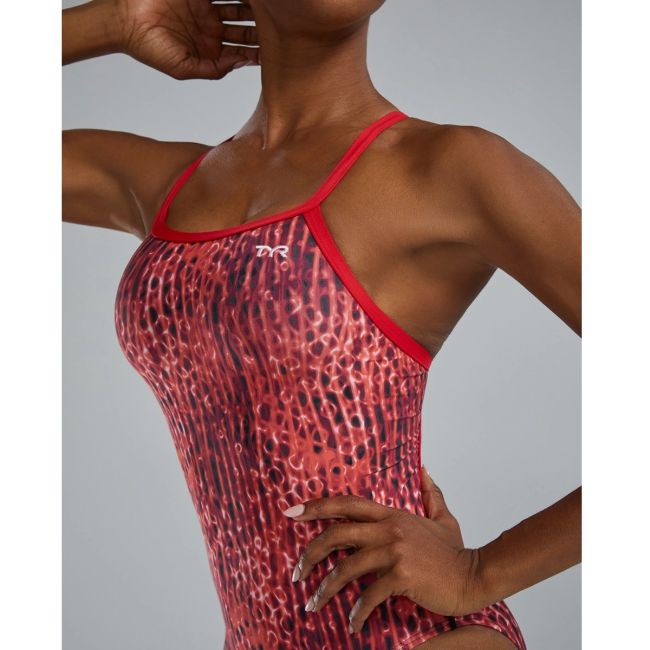 TYR - costum baie intreg pentru femei - Atolla Diamondfit - rosu multicolor