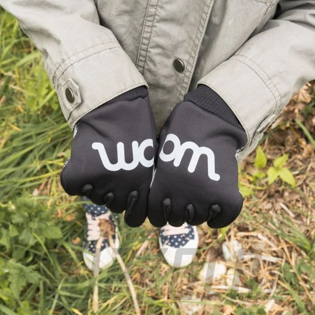 Woom - manusi ciclism copii iarna sau vreme rece warm tens bike gloves - negru gri