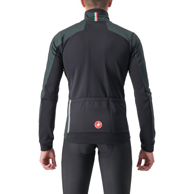 Castelli - Jacheta ciclism vreme rece sau iarna, Entrata Jacket - verde inchis rover galben fluo