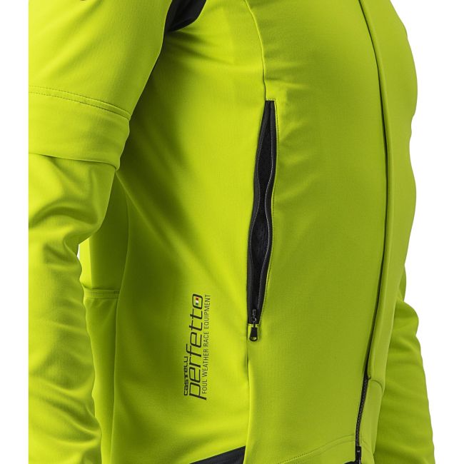 Castelli - Jacheta ciclism vreme rece sau iarna Perfetto RoS Convertible Jacket - galben fluo