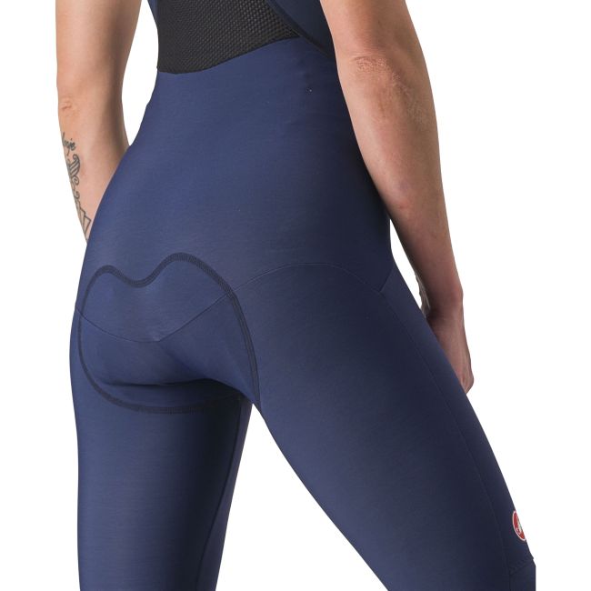 Castelli - Pantaloni lungi ciclism cu bretele iarna si vreme rece pentru femei Sorpasso Ros W bibtight - albastru belgian gri reflex