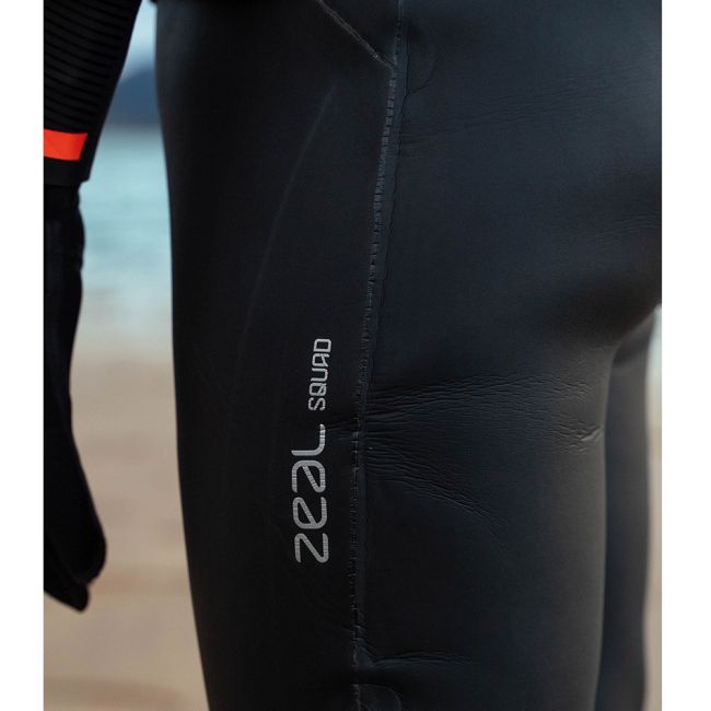 Orca - costum neopren ape deschise pentru copii Junior OpenWater Zeal Squad wetsuit - negru dungi portocalii