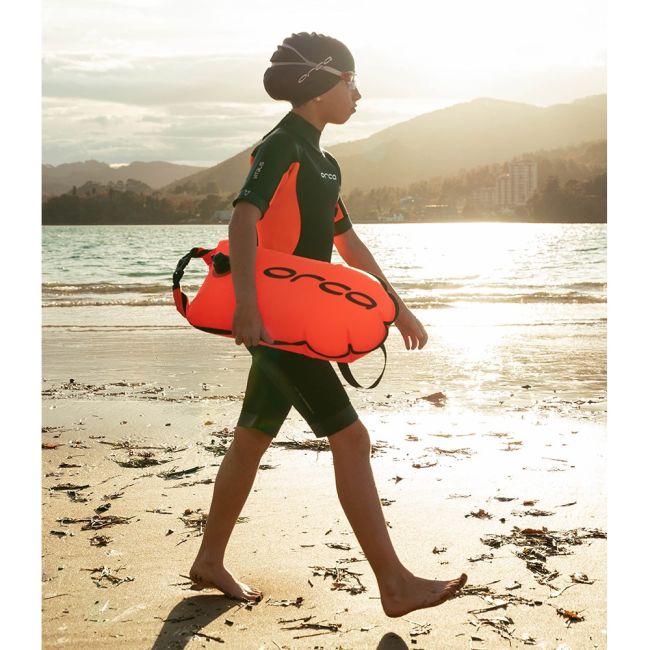 Orca - costum neopren ape deschise pentru copii pantalon scurt OpenWater Vitalis Squad junior Shorty wetsuit - negru portocaliu