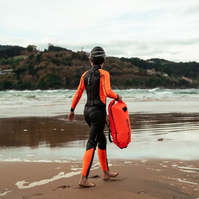 Orca - costum neopren ape deschise pentru copii vizibilitate sporita OpenWater Vitalis Hi Vis Squad junior wetsuit - black orange