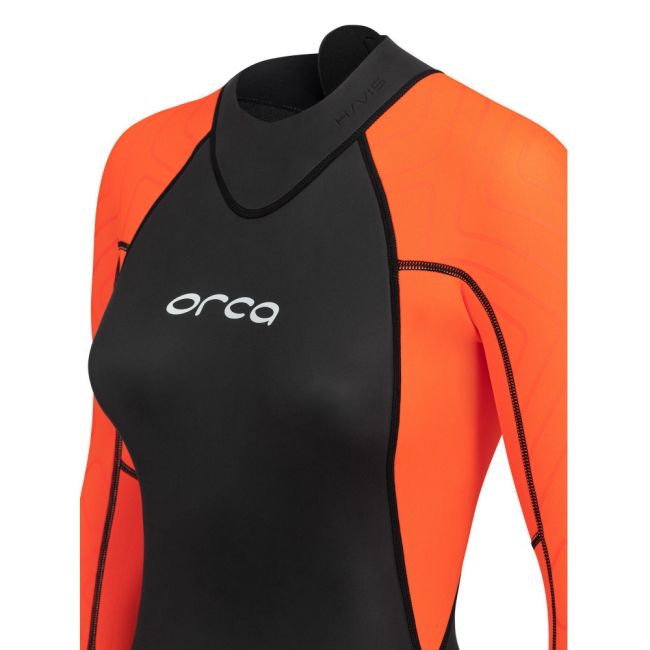 Orca - costum neopren ape deschise pentru femei vizibilitate sporita W Vitalis OpenWater HI VIS wetsuit - negru portocaliu