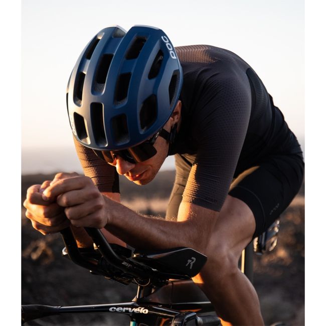 Orca - costum triathlon pentru barbati maneca scurta Athlex Aero suit SS trisuit - negru gri inchis argintiu