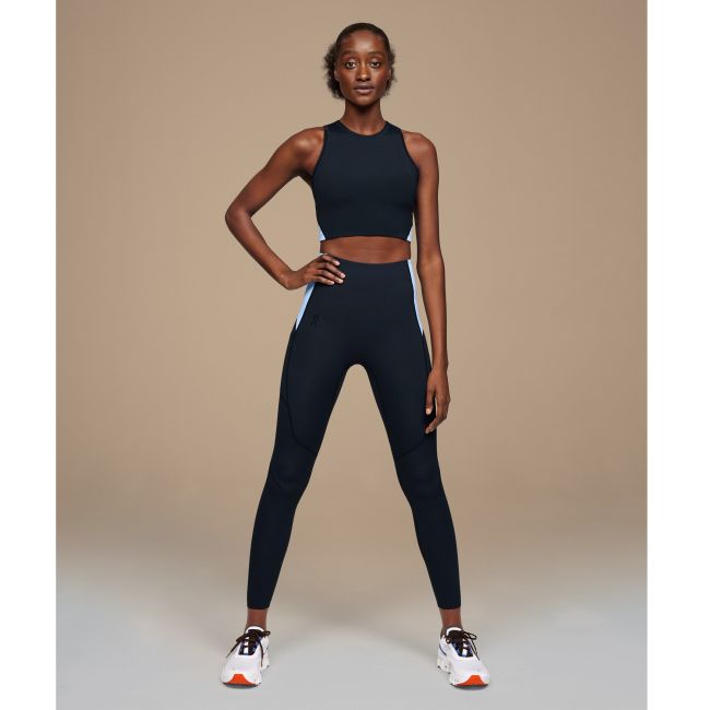 On Cloud - colanti lungi alergare pentru femei Movement Tights Long - negru albastru deschis
