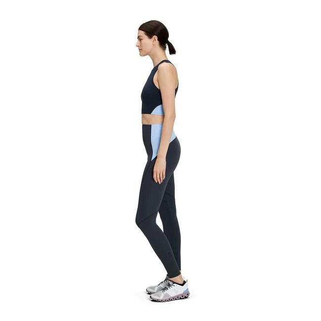 On Cloud - colanti lungi alergare pentru femei Movement Tights Long - negru albastru deschis