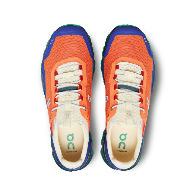 On Cloudultra - pantofi alergare trail pentru barbati - albastru portocaliu verde Flame | Storm
