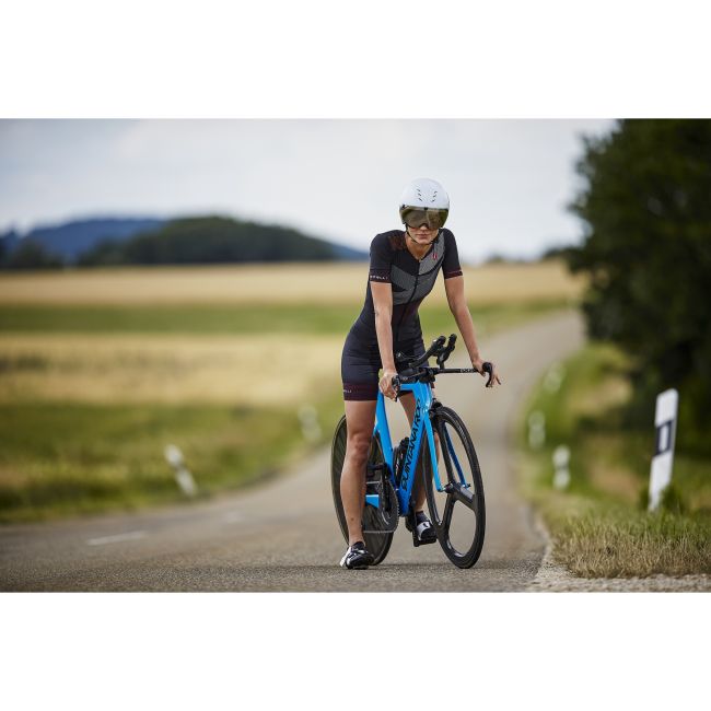 Castelli - costum trisuit triatlon pentru femei, maneca scurta Free Sanremo W Suit - negru roz magenta