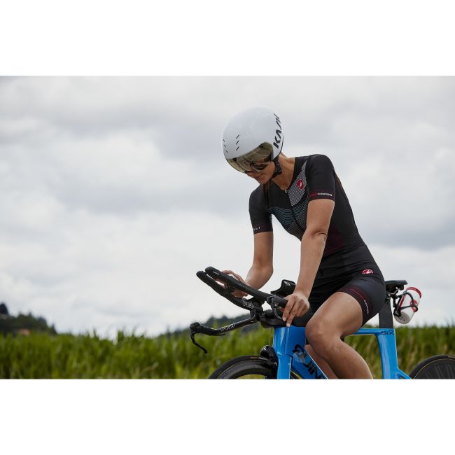 Castelli - costum trisuit triatlon pentru femei, maneca scurta Free Sanremo W Suit - negru roz magenta