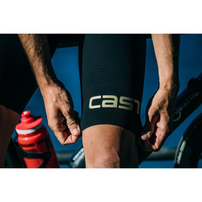 Castelli - pantaloni scurti ciclism barbati Premio shorts Ltd Edition - kaki galben fluo