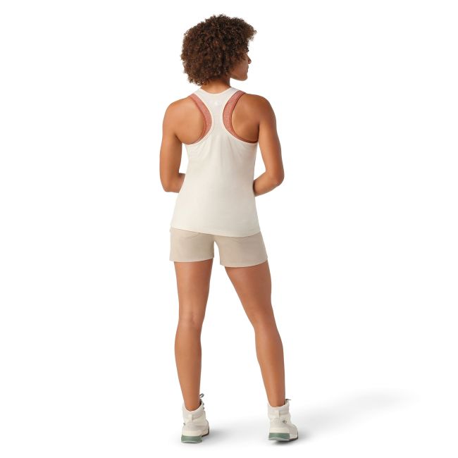 Smartwool - maiou sport femei Floral Meadow Graphic W Tank - alb migdala