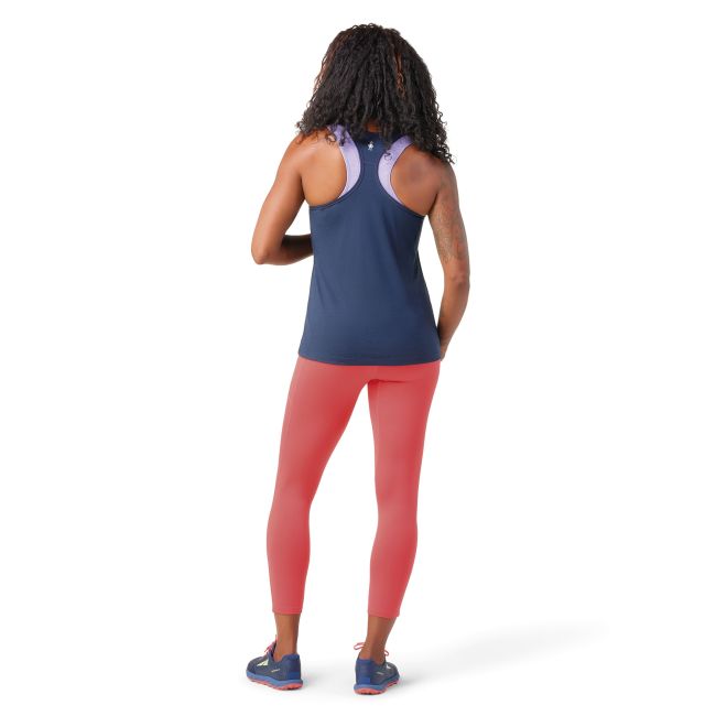 Smartwool - maiou sport femei Floral Meadow Graphic W Tank - albastru inchis