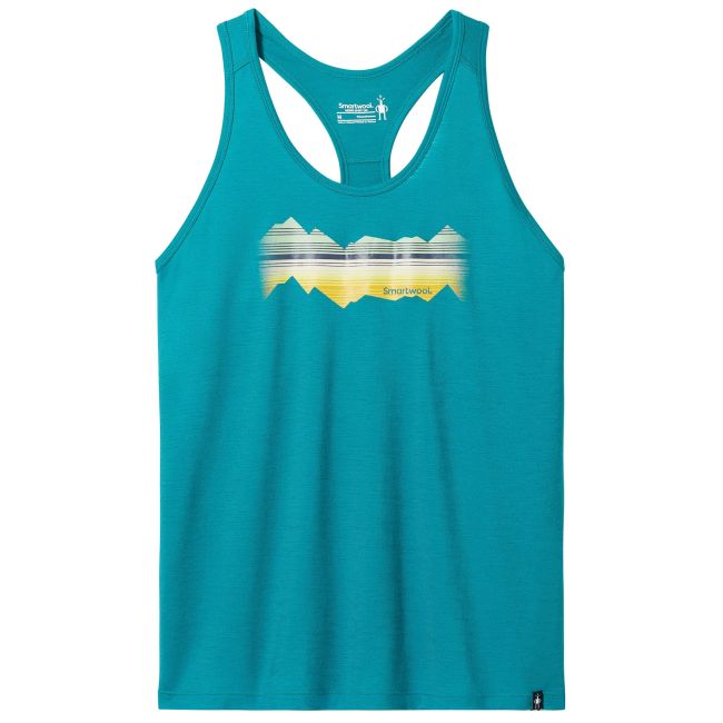 Smartwool - maiou sport femei Mountain Horizon Graphic W Tank - albastru deschis acvatic
