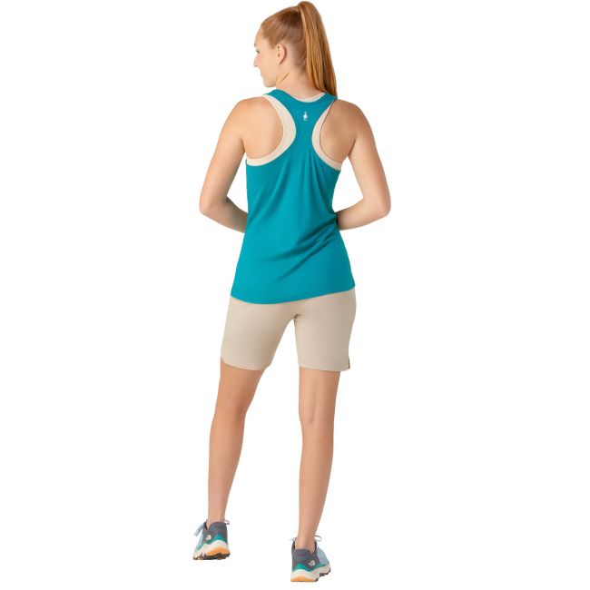Smartwool - maiou sport femei Mountain Horizon Graphic W Tank - albastru deschis acvatic