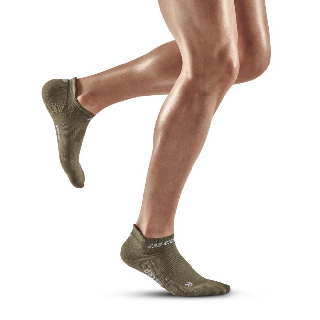 CEP - sosete compresie scurte barbati The Run Socks No show - verde inchis maslina