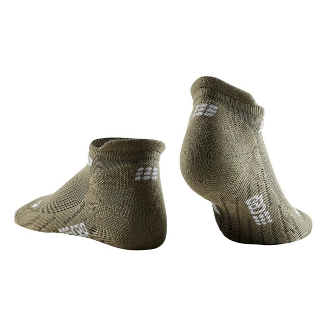 CEP - sosete compresie scurte barbati The Run Socks No show - verde inchis maslina