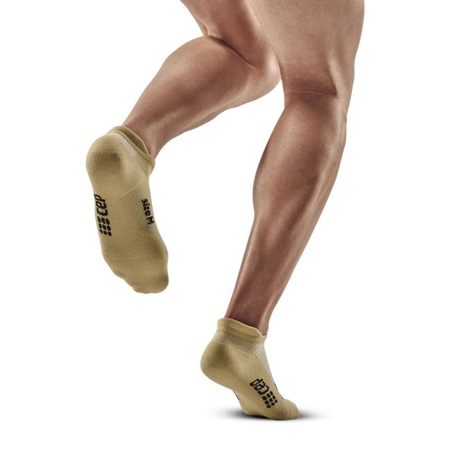 CEP - sosete compresie scurte barbati Training Compression Socks No Show - maro deschis nisip negru