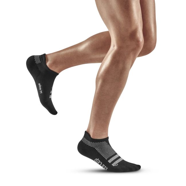 CEP - sosete compresie scurte barbati Training Compression Socks No Show - negru gri