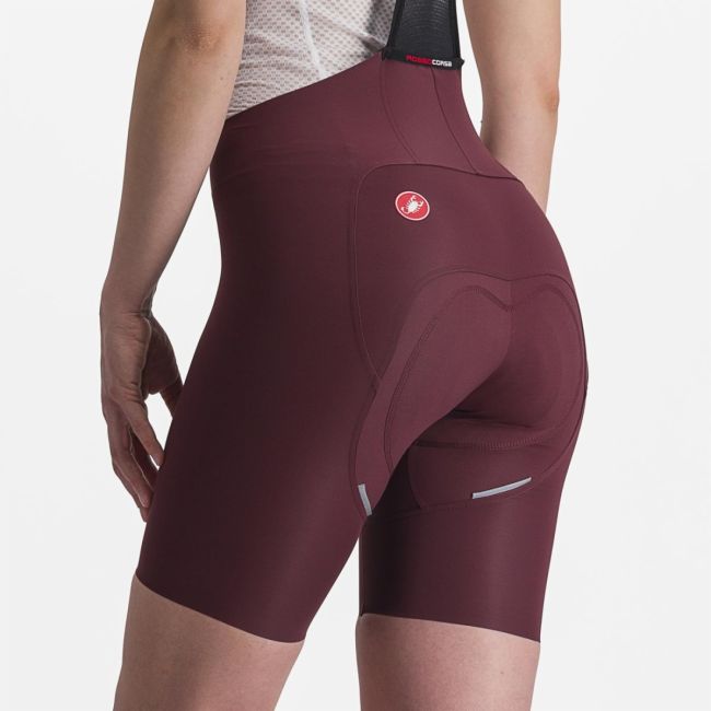 Castelli - pantaloni scurti ciclism cu bretele pentru femei Free Aero RC bibshorts - visiniu
