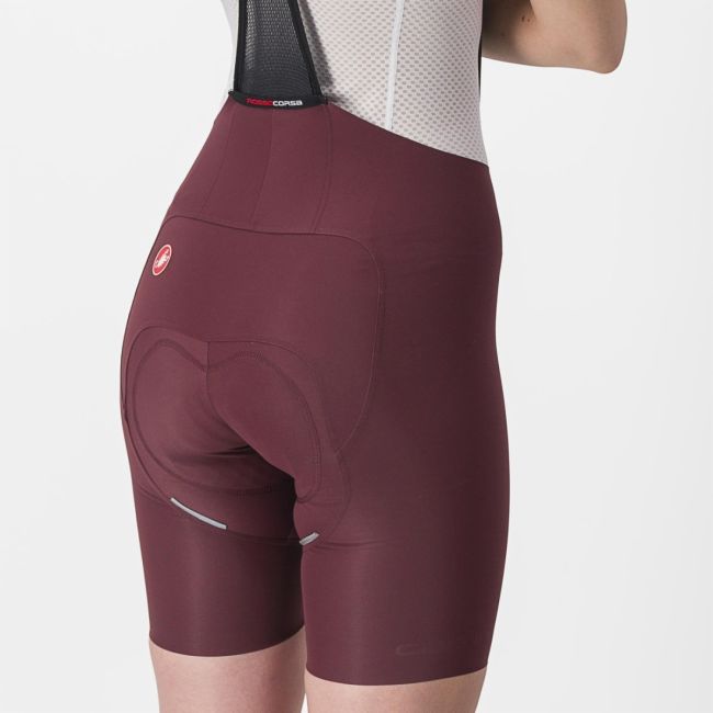 Castelli - pantaloni scurti ciclism cu bretele pentru femei Free Aero RC bibshorts - visiniu
