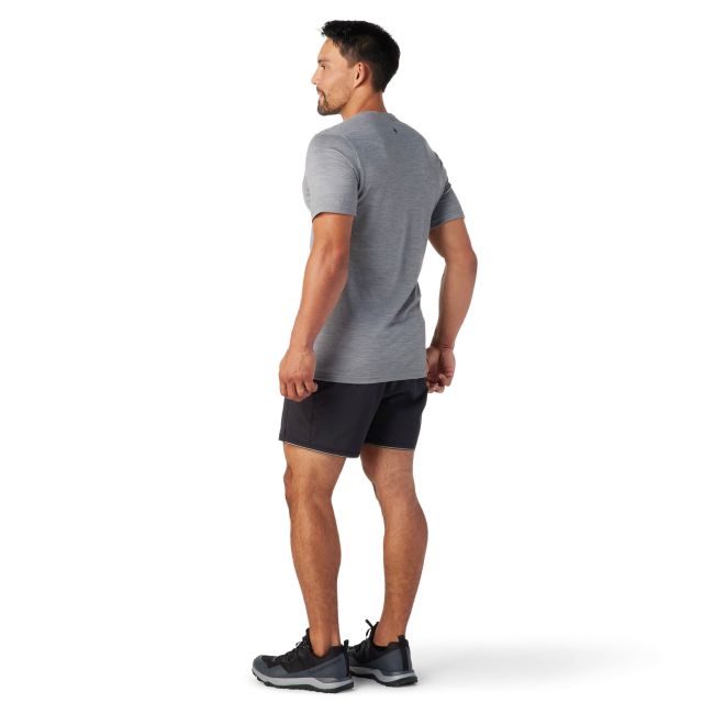 Smartwool - tricou sport barbati maneca scurta Short Sleeve Tee Slim Fit tee - gri deschis