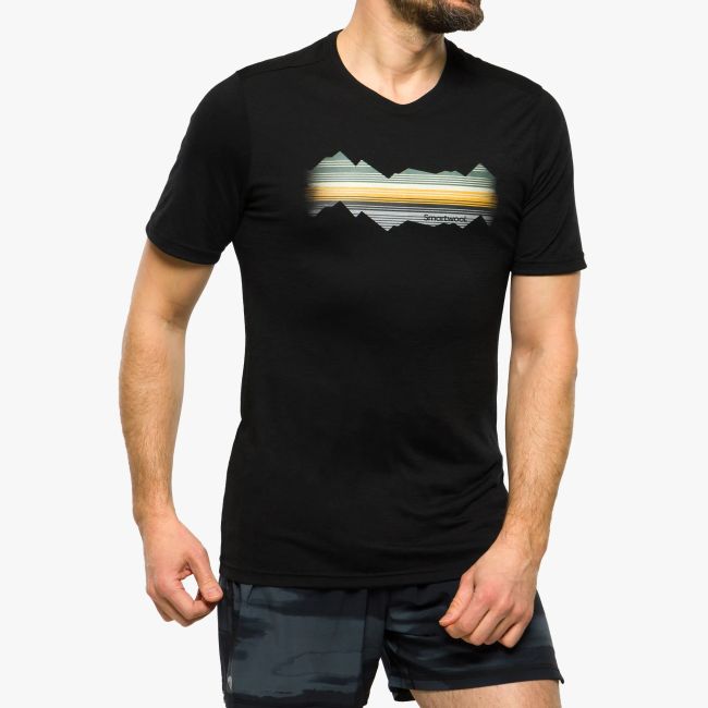 Smartwool - tricou sport unisex maneca scurta Mountain Horizon Graphic Short Sleeve Tee - albastru inchis