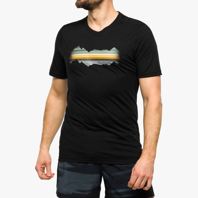Smartwool - tricou sport unisex maneca scurta Mountain Horizon Graphic Short Sleeve Tee - negru