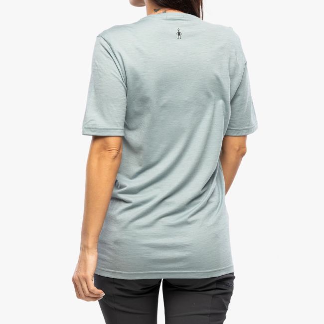Smartwool - tricou sport unisex maneca scurta Mountain Trail Graphic Short Sleeve Tee - albastru deschis metalic