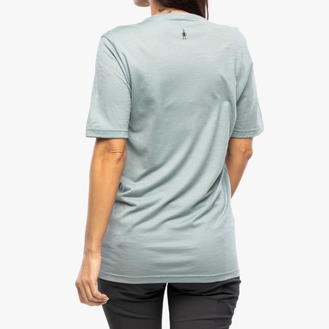 Smartwool - tricou sport unisex maneca scurta Mountain Trail Graphic Short Sleeve Tee - albastru deschis metalic