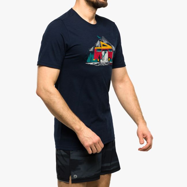 Smartwool - tricou sport unisex maneca scurta River Van Graphic Short Sleeve Tee - albastru inchis