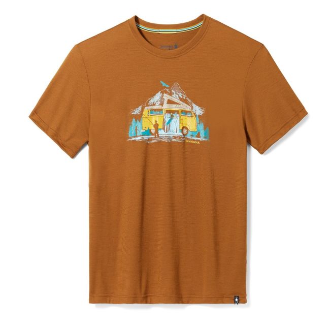 Smartwool - tricou sport unisex maneca scurta River Van Graphic Short Sleeve Tee - maro roscat