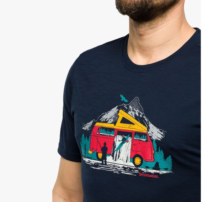 Smartwool - tricou sport unisex maneca scurta River Van Graphic Short Sleeve Tee - negru