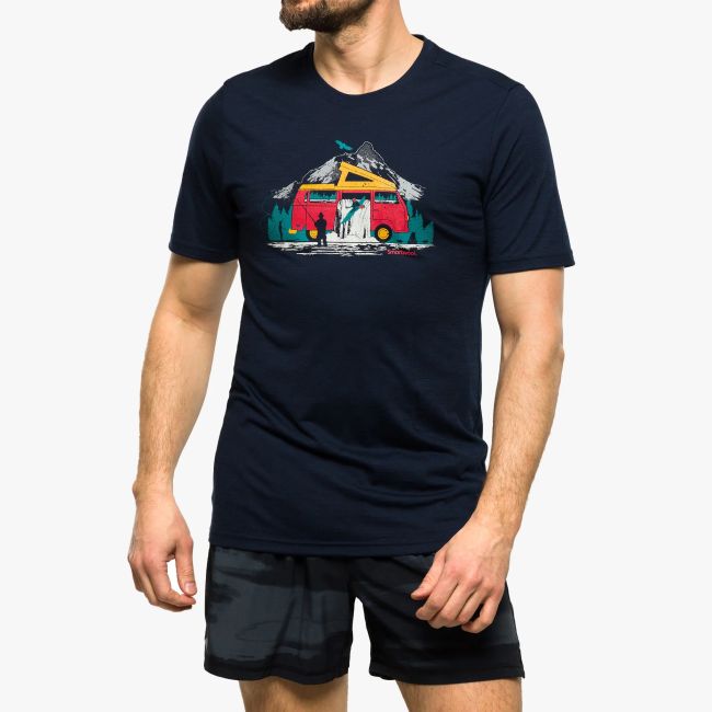 Smartwool - tricou sport unisex maneca scurta River Van Graphic Short Sleeve Tee - negru