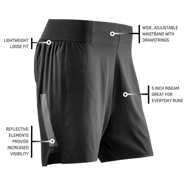 CEP - Pantaloni scurti alergare pentru barbati Run Loose Fit Shorts - negru