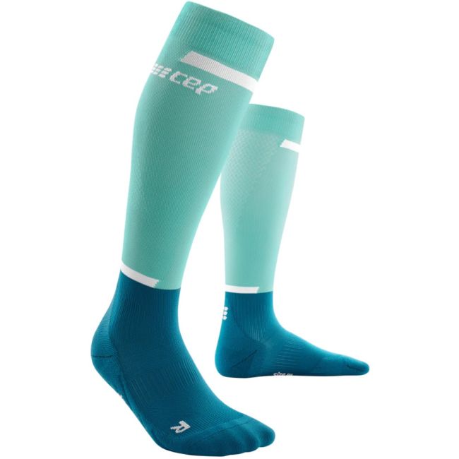 CEP - Sosete de compresie gamba femei The Run Compression W Socks Tall - albastru inchis petrol albastru deschis