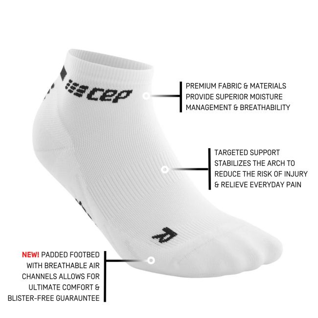 CEP - sosete compresie scurte barbati The Run Socks Low Cut - alb negru