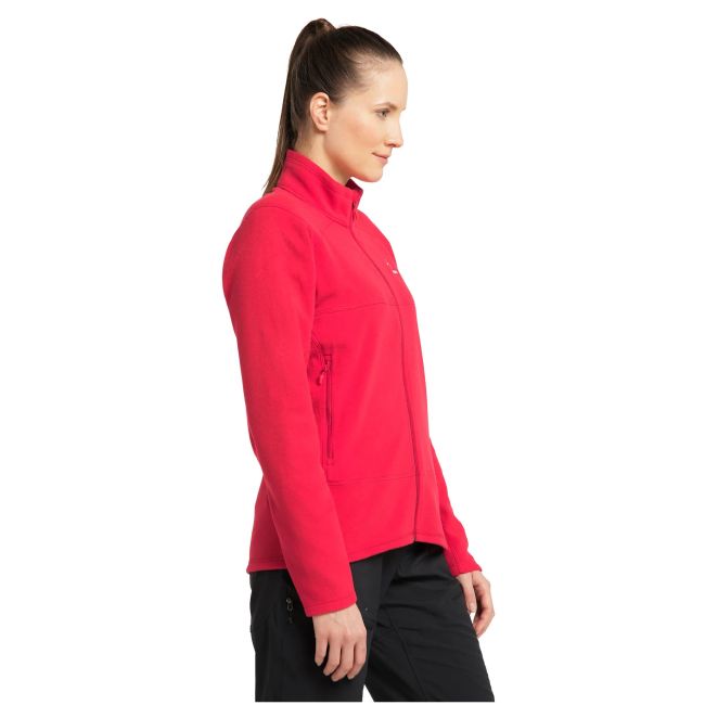 Haglofs - Jacheta subtire fleece femei Buteo Mid - rosu aprins