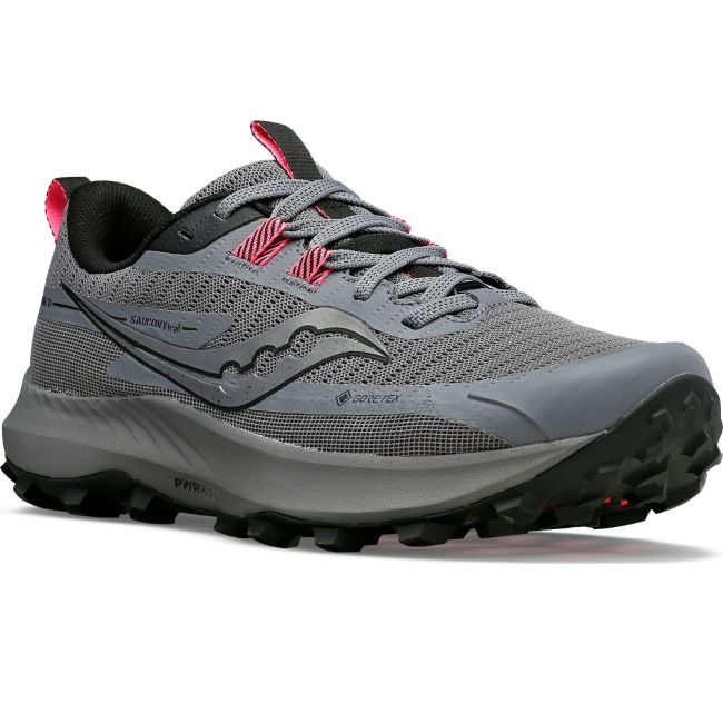 Saucony - pantofi alergare pentru femei Peregrine 13 GTX - gri Gravel negru