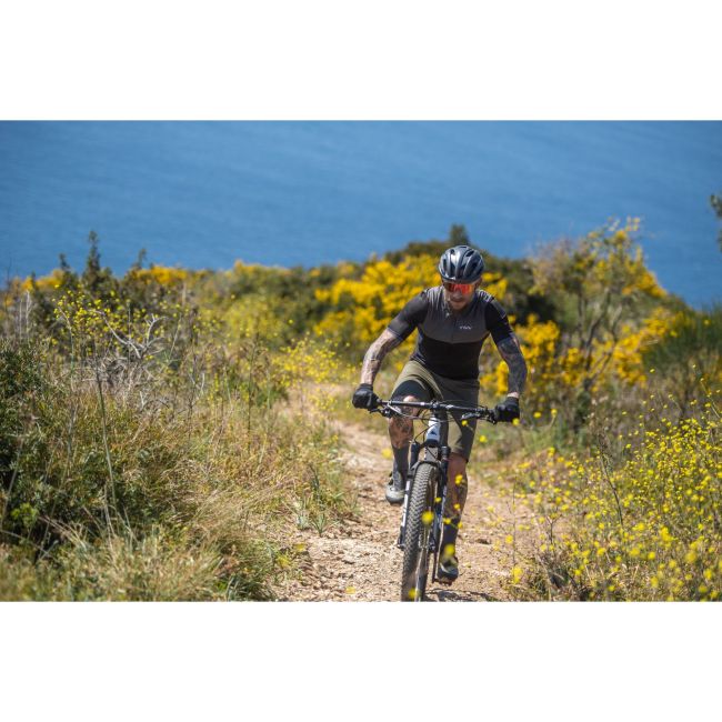 Northwave - tricou ciclism mânecă scurtă pentru bărbați Storm Air Jersey - gri închis galben fluo