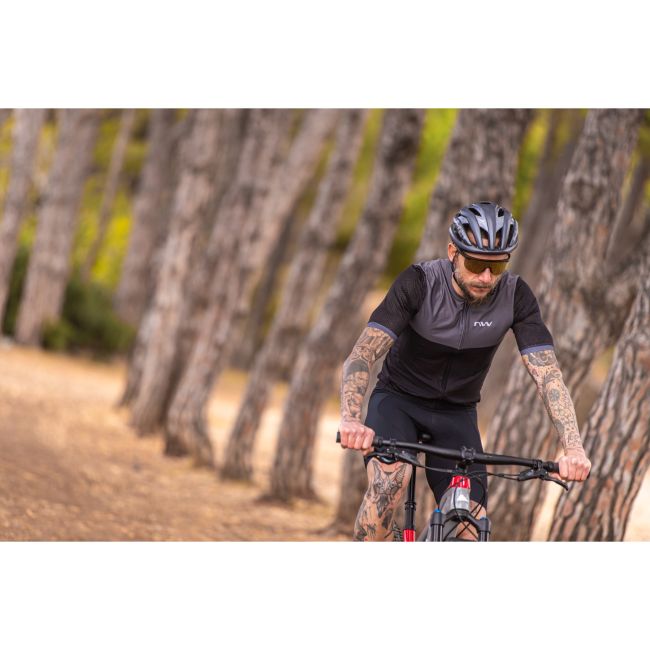 Northwave - tricou ciclism mânecă scurtă pentru bărbați Storm Air Jersey - gri închis galben fluo