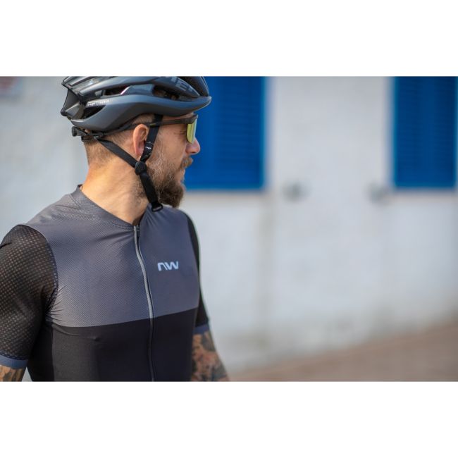 Northwave - tricou ciclism mânecă scurtă pentru bărbați Storm Air Jersey - gri închis galben fluo