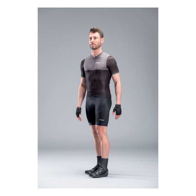 Northwave - tricou ciclism mânecă scurtă pentru bărbați Storm Air Jersey - gri închis galben fluo